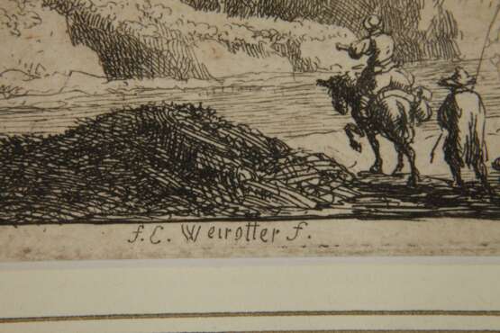 Franz E. Weirotter, Bergige Landschaft mit Reitern - Foto 3