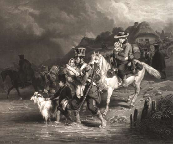 Jean Jazet, attr., "Überquerung der Furt" - photo 1