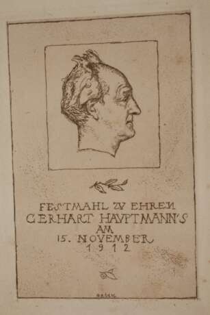 Emil Orlik, Menükarte Festmahl Gerhard Hauptmann - photo 2
