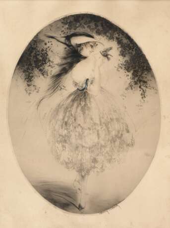 Louis Icart, Junge Frau mit Vöglein - photo 1