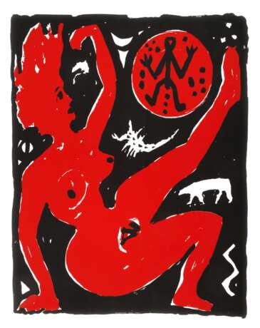 A. R. Penck, Roter Frauenakt - Foto 1