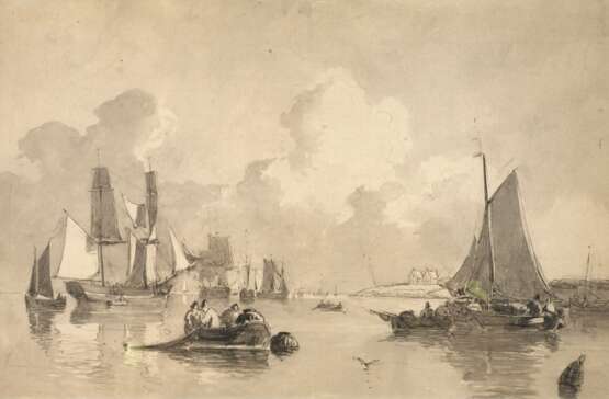 Petrus Johannes Schotel, Ruhige See mit Booten - photo 1
