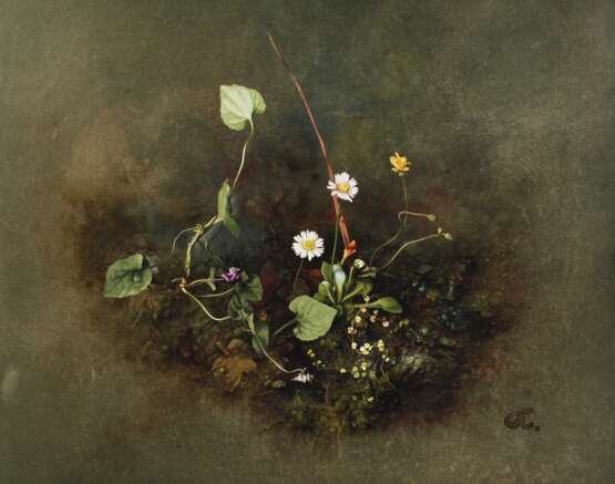 Willy Kriegel, Stillleben mit Gänseblümchen und Veilchen - photo 1
