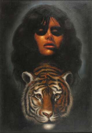 Manfred Leibl, Mädchenportrait mit Tigerkopf - photo 1