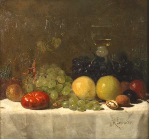 H. Leinweber, Früchtestillleben mit Weinglas - photo 1