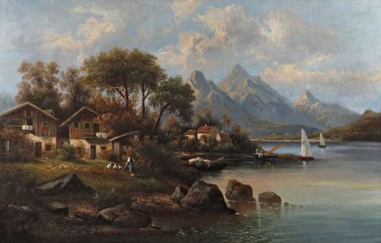 Julius Zopf, Bauernhäuser am See - Foto 1