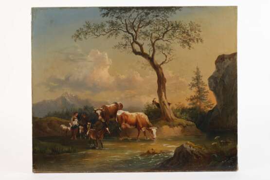 Romantische Landschaft mit Hirtenszene - photo 2