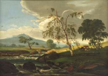 Landschaft bei aufziehendem Gewitter 