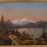 Spätromantiker, Frau am abendlichen Alpensee - photo 2