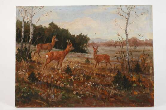 Franz Hienl-Merre, Rehe am Waldrand - Foto 3