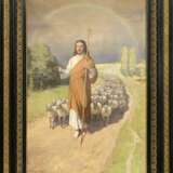 Jesus Christ and sheepReligious motif Early 20th century - photo 1