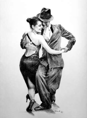 Танго ! Paper Charcoal Romanticism Figurative art Россия Томск 2025 - photo 1