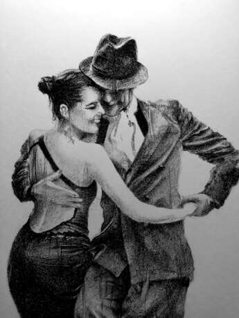 Танго ! Paper Charcoal Romanticism Figurative art Россия Томск 2025 - photo 2
