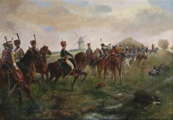 Napoleon überblickt eine Schlacht