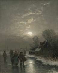 Winterlandschaft mit Vollmond