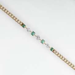 Jugendstil-Armband mit Smaragden und Altschliffdiamanten