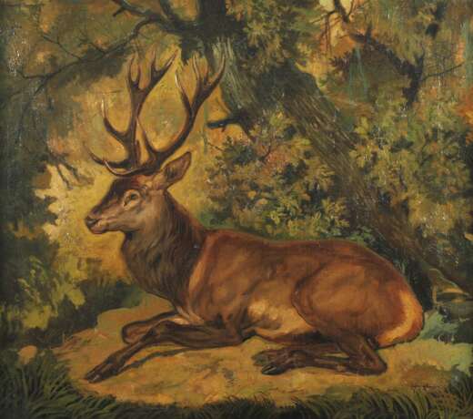Heinrich Linzen, "Hirsch im Bett" - фото 1