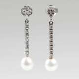 Paar Perlen-Diamant-Ohrringe - photo 1