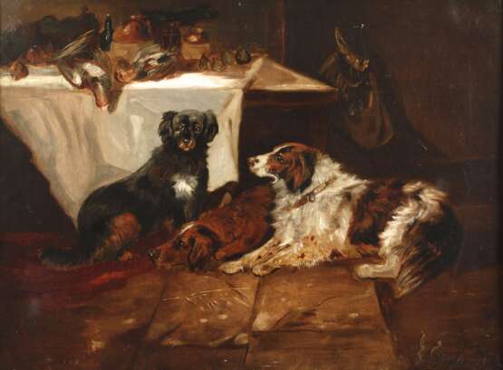 Ricardo Marín y Llovet, attr., Hunde an der Tafel - фото 1