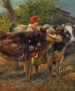 Übersicht. Gustav Prucha, Hirtin mit Kühen