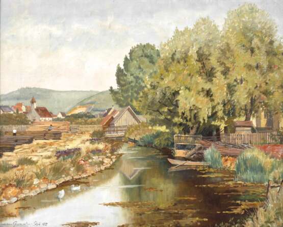Hermann Stammler, "Abend am Weiher" - Foto 1