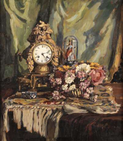 Monogrammist IZ, Stillleben mit Uhr - photo 1