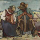 Expressionist, Rastendes Bauernpaar - Foto 1