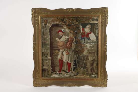 Paar Rahmen Biedermeier mit Stickerei - photo 2