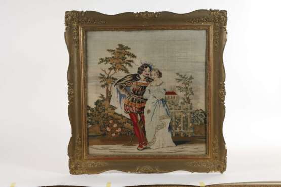 Paar Rahmen Biedermeier mit Stickerei - photo 4