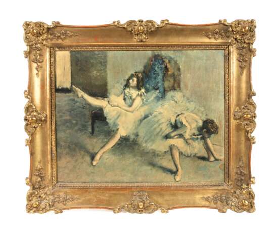 Spätbiedermeier Goldstuckrahmen mit Ballettszene - photo 1