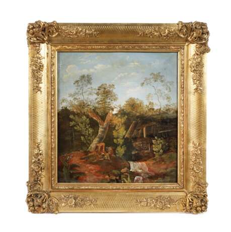 Goldstuckrahmen Historismus mit Landschaft - Foto 1