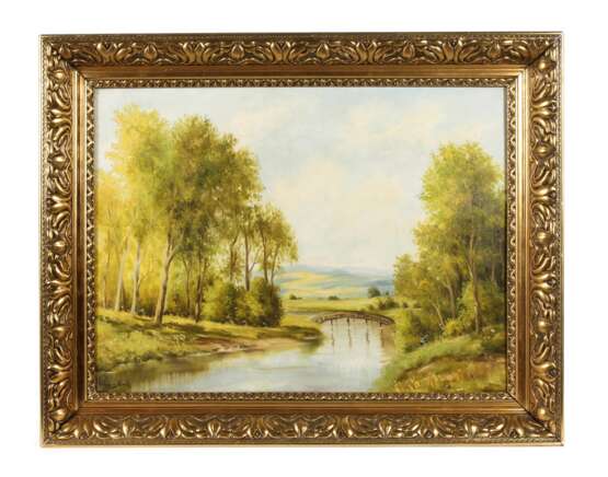Goldstuckleiste Jugendstil mit Landschaft - photo 1