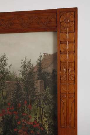 Schnitzrahmen Jugendstil mit Gartenszene - фото 2