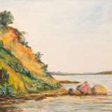 Hennemann Lange, Eva Maria (1921-2016) "Küstenlandschaft auf der Insel Rügen", Aquarell, sign. u.r. und dat. 1969, rückseitig Aufkleber "Gallery Berger Schwerin" 34,5x47 cm, hinter Museumsglas und Rah… - photo 1
