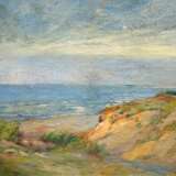 Kaulbach, Georg (1866 Szillen/Ostpreußen-1945 Graal-Müritz) "Abendsonne am Strand", Öl/ Lw./ Platte, sign. u.l., rückseitig Aufklerber "Gallery Berger Schwerin", 39x48 cm, Rahmen (Ausbildung an der Kö… - photo 1