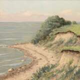 Rebentisch, Heinrich (Norddeutscher Maler um 1900) "Am Brodtner Ufer", Öl/ Hartfaser, unsign., rückseitig bez., 38,5x64 cm, Rahmen - photo 1
