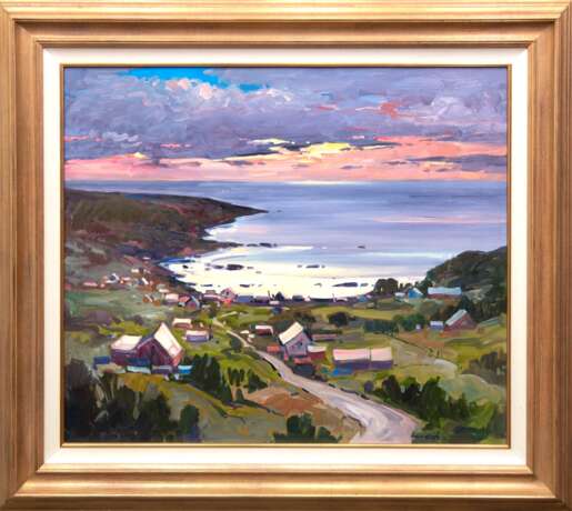 Cotè, Bruno (1940 Québec, Kanada-2010 Baie-Saint-Paul, Kanada) "Landschaftsansicht von St.-Fidele", Öl/ Hartfaser, sign. u.r., 77x92 cm, Rahmen - фото 1