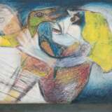 Rosteck, Jürgen (1946 Berlin-2011 Bremen) "Figürlich Abstrakt", Mischtechnik, unsign., 16,5x24 cm, im Passepartout hinter Glas und Rahmen - photo 1