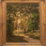 Sommer, Karl Friedrich (1830 Lübeck-1867 Bad Schwartau) "Sommerliche Parklandschaft", Öl/ Lw., sign. u.l. mit Ortsangabe "Düsseldorf", 56,5x48 cm, Rahmen - photo 1