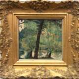 Landschaftsmaler um 1900 "Waldstück mit See", Öl/Platte, unsign., 20x21 cm, Rahmen - photo 1