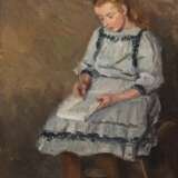 Addicks, Johannes Christiaan (1871-1962) "Porträt eines jungen Mädchens", Öl/ Lw./ Pappe, unsign., rückseitig bez., 50x40 cm, Rahmen - photo 1