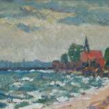 Hellingrath, Berthold (1877-1954) "Blick auf Hela", Öl/ Mp., unsign., rückseitig bez., 20,5x26,5 cm, Rahmen - photo 1