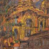 "Ansicht einer Kirche mit Personen im Vordergrund", Zeichnung, monogr. u.r., Blatt am oberen Rand eingerissen, 29x20,5 cm, ungerahmt - photo 1