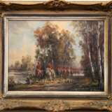 Krauel, Bruno (1907 Berlin-1999 Bad Harzburg) "Parforcejagd", Öl/ Lw., sign. u.l., 30x40 cm, Rahmen - Foto 2