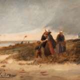 Sadée, Philip (1837 Den Haag-1904 ebenda) "Rückkehr der Fischerboote", Öl/ Holz, sign. u.l., 12,5x15,5 cm, Rahmen (Sadée war ein niederländischer Maler der Düsseldorfer und Haager Schule) - photo 1