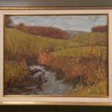 Koepke, Robert (1893 Bremen-1968 St. Jürgen/Worpswede) "Landschaft mit Bachlauf", Öl/ Platte, sign. u.r., rückseitig WVZ-Nr. 222, 42x50 cm, Rahmen (studierte an der Kunstgewerbeschule Bremen, gehörte zum Umkrei… - photo 1