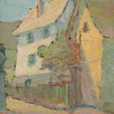 Zank, Hans (1889 Berlin-1967 Falkensee) und Gericke, Willi (1895 Spandau-1970 Falkensee) "Häuser", Öl/ Lw., unsign., rückseitig WVZ-Nr. 111, 23x19,5 cm, Rahmen - Foto 1