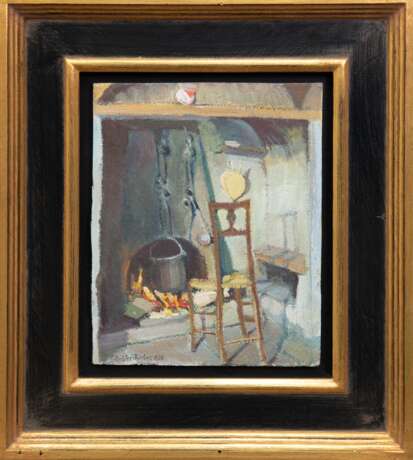 Köhler-Röber, Minna (1883 Reichenbach-1957 Friesen) "Interieur", Öl/ Mp., sign. u.l. und dat. 1938, 27x21 cm, Rahmen - Foto 1