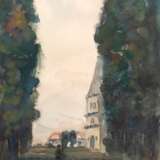 Hinrichs, Carl (1903 Nürnberg-1990 Schwerin) "Untergehende Sonne", Aquarell, sign. u.r. und dat. ´89, 22,5x21 cm, im Passepartout hinter Glas und Rahmen (Landschafts- und Stillebenmaler, Ehrenbürger der Stadt S… - Foto 1