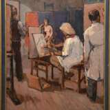 Leclercq, Maurice (1919, Belgischer, spätimpressionistischer Maler) "Im Atelier", Öl/ Hartfaser, Restsignatur u.r. und dat. 1962, 80x60 cm, Rahmen - фото 1